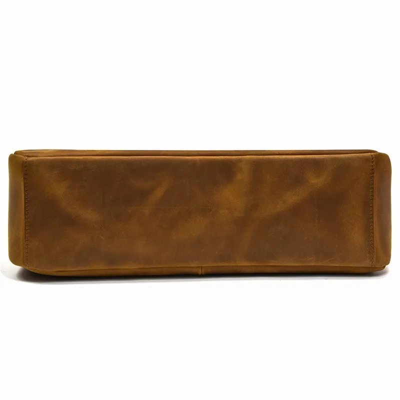 Портфель мужской из кожи Крейзи Хорс, винтажная сумка на плечо из воловьей кожи с зернистой поверхностью для ноутбука 14 дюймов