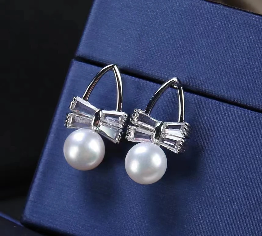 Fashion Button Freshwater Cultured Pearl Earring Pearl Stud Earrings Real Fresh Water Pearl Earrings