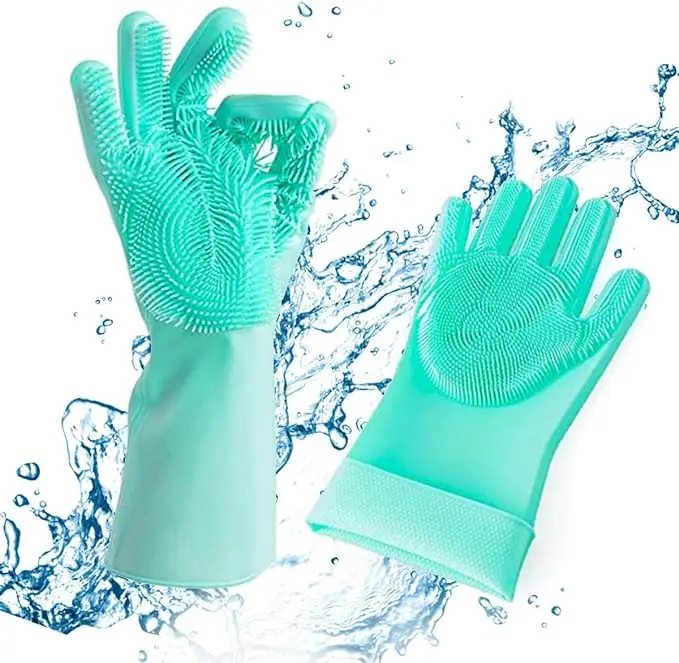 Non Slip Factory Direct sale Eco-Friendly Customized Silicone Washing reusable silicone gloves for dish washing