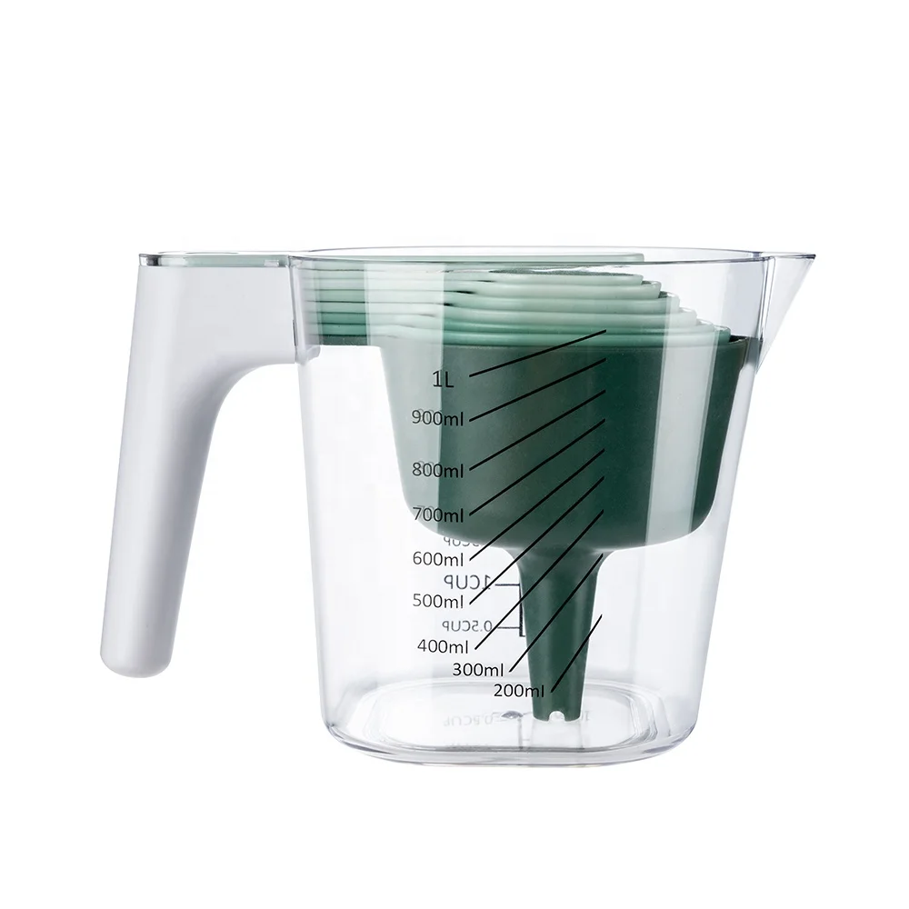 Factory Wholesale Kitchen Accessories BPA Free 9 Pieces Plastic Measuring Cup Set for Baking