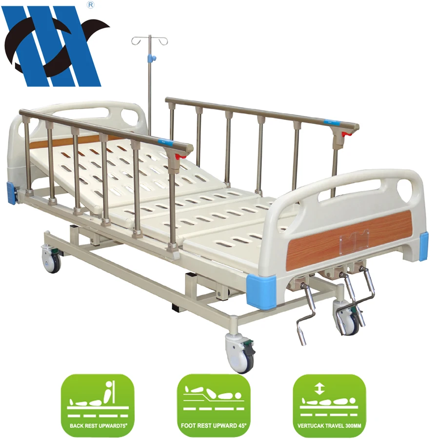 YC-T3611L(I) Hot selling hospital equipment 3-crank manual medical bed for