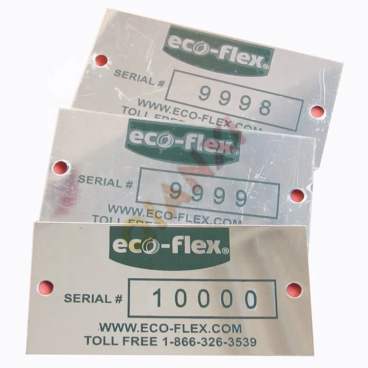Metal printing aluminum label etched stainless steel name plates tag laser engraved anodized silver aluminium machine nameplates