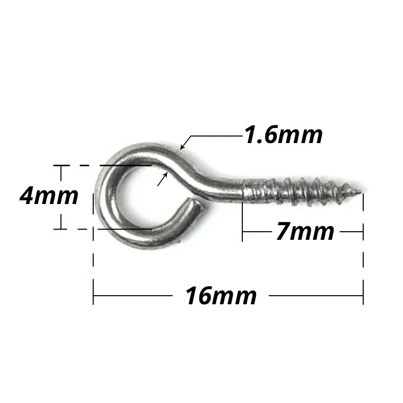 #1 304 Stainless Steel Self-Tapping Ring Eye Bolts Hook Screw In Eye Screws