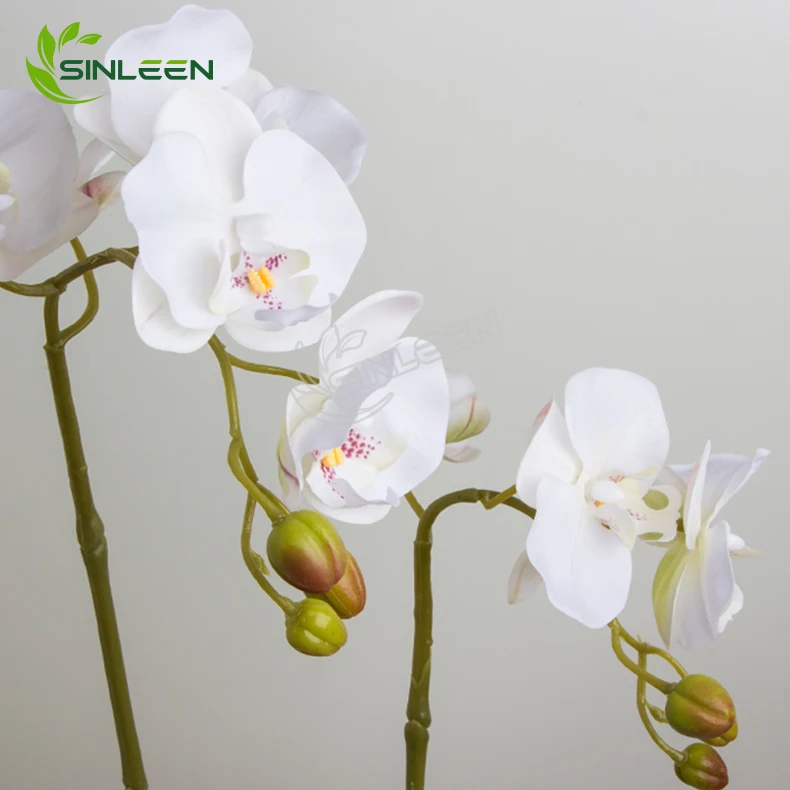 Orchid Flower Phalaenopsi Silk Plant With Pot Real Touch Decor Faux High Quality Decorative Artificial Flowers