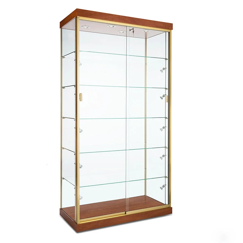 Wholesale Full Vision Tempered Glass Cabinet Display Showcase For Retail Shops Display