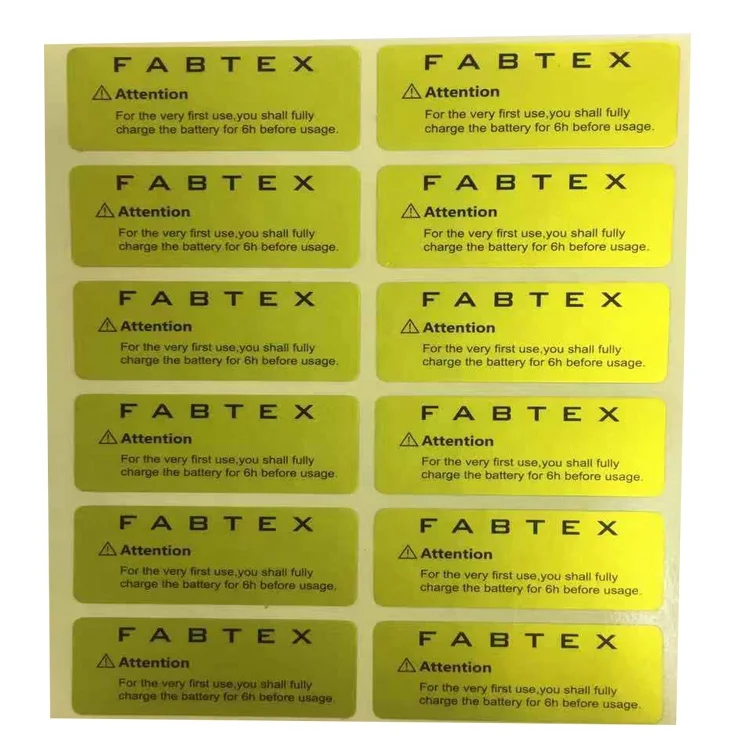 High quality waterproof  matte silver vinyl sticker  strong glue adhesive battery label  for electronic products packing