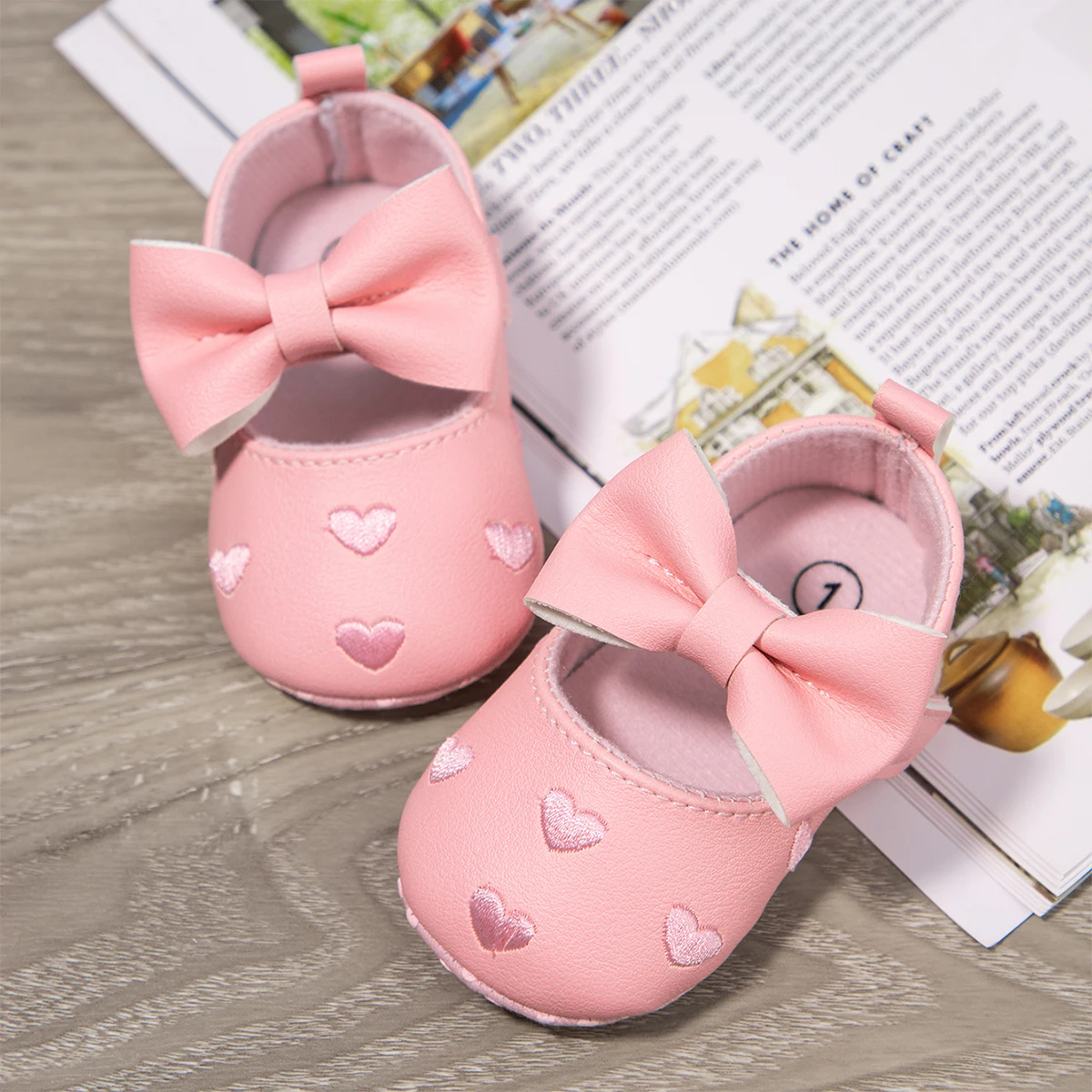 Amazon hot indoor infant baby comfortable Bow princess shoes anti-slip