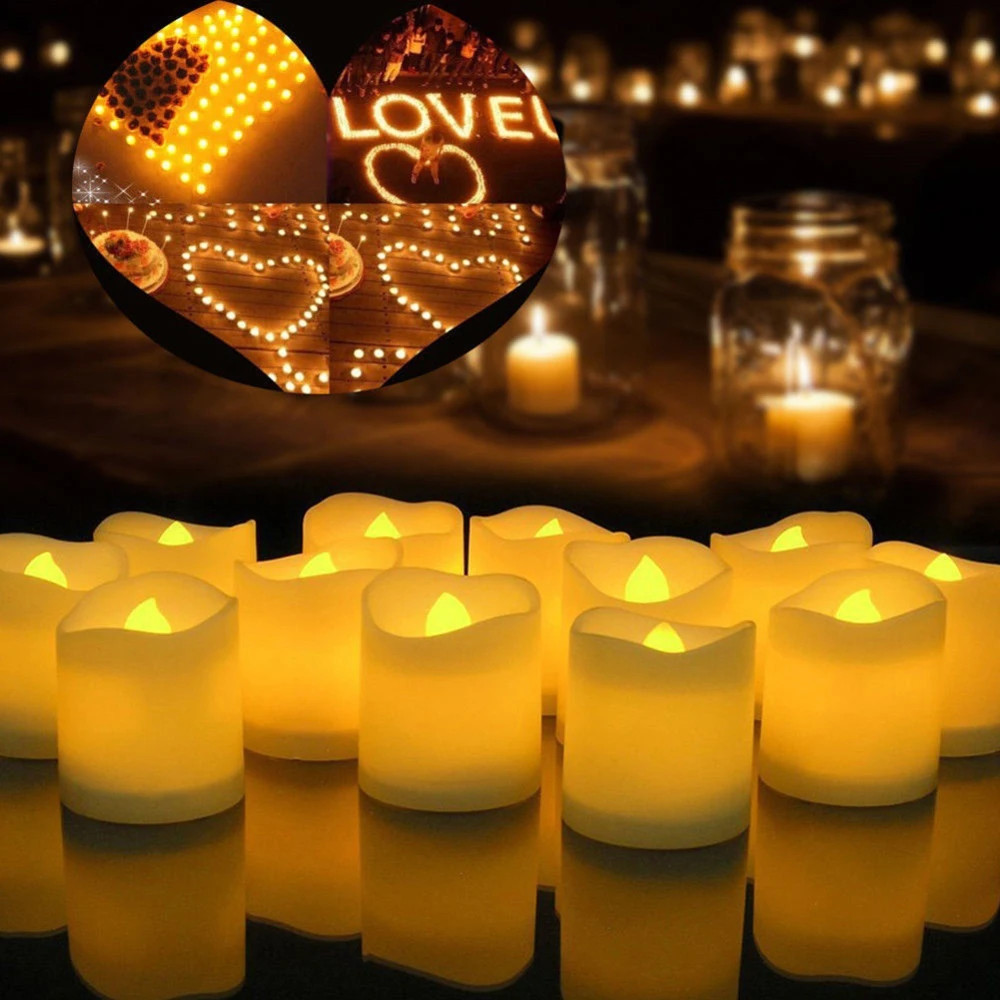 LED Flame Tea Light Candles Creative Lamp Battery Powered Home Wedding Party Decoration Lighting