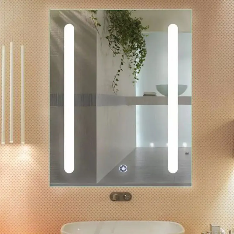 Home luxury frameless round backlit led lighted bathroom smart bath mirror