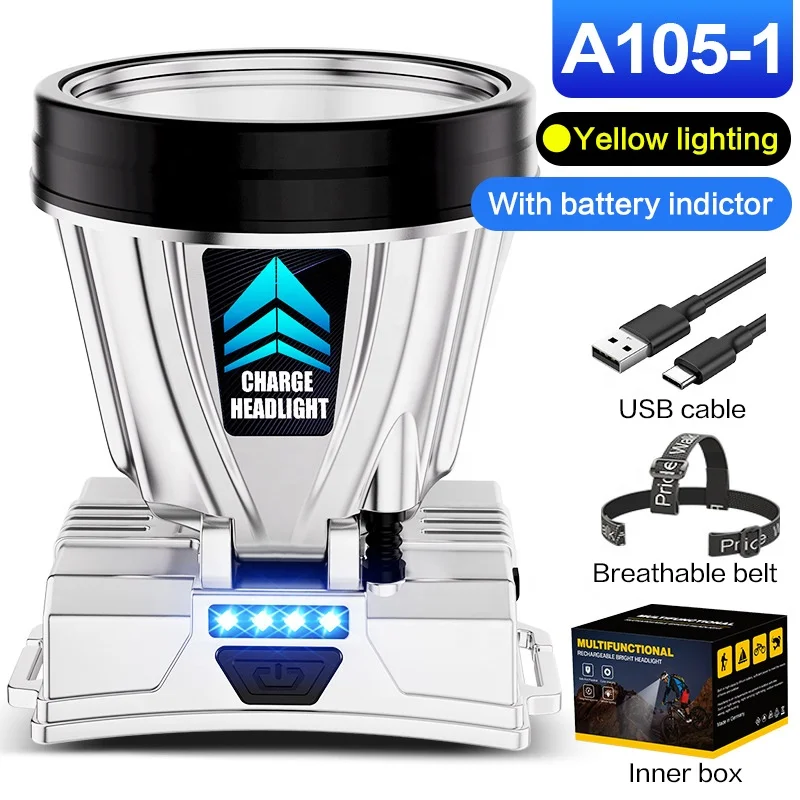 USB Rechargeable Motion Sensor Headlamp LED Head Torch 1800mAh Mining Camping Fishing Emergency Lantern