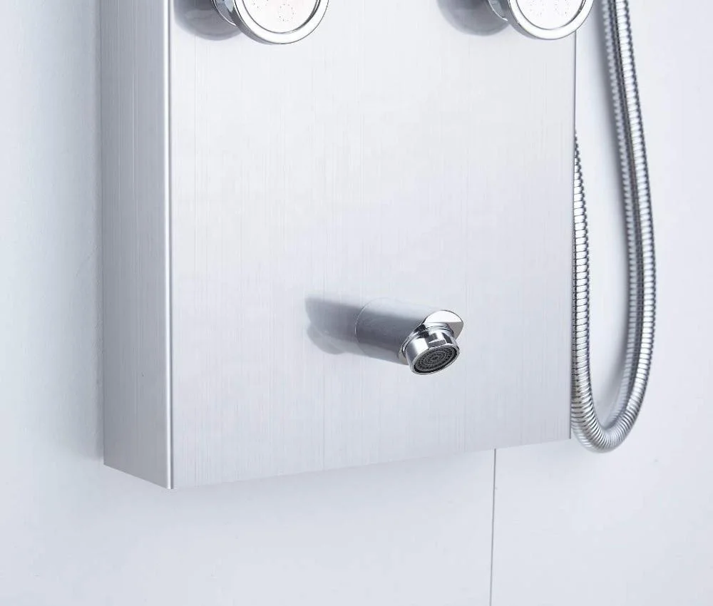 
Hot Sale 304 Stainless Steel Shower System Wall Mount Bathroom Waterfall Rainfall Overhead Shower Panel With Adjustable Shower J 