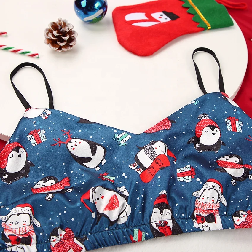 Lounge Wear Satin Women Pajama Set Leisure Wear Christmas Silk Sleepwear Luxury Satin Silk Pajamas