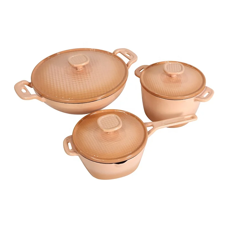 Kitchenware Enamel Cookware 6-Piece Cast Iron Pots and Pans Set Manufacturer