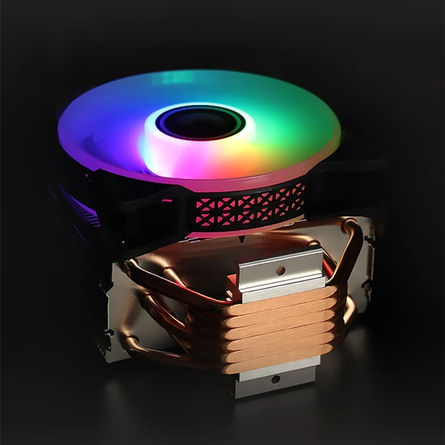 Computer CPU radiator TJ600 RGB CPU Air Cooler  RGB CPU Cooling Fan with 6 Heat Pipes