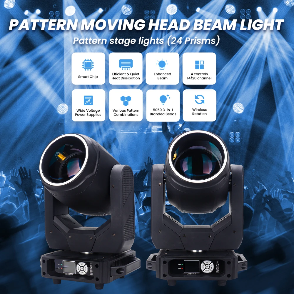 250W Sharpy Beam Cabeza Movil 24 Prisms Luces Discoteca DMX 7r Dj Stage Lights Beam Moving Head Light