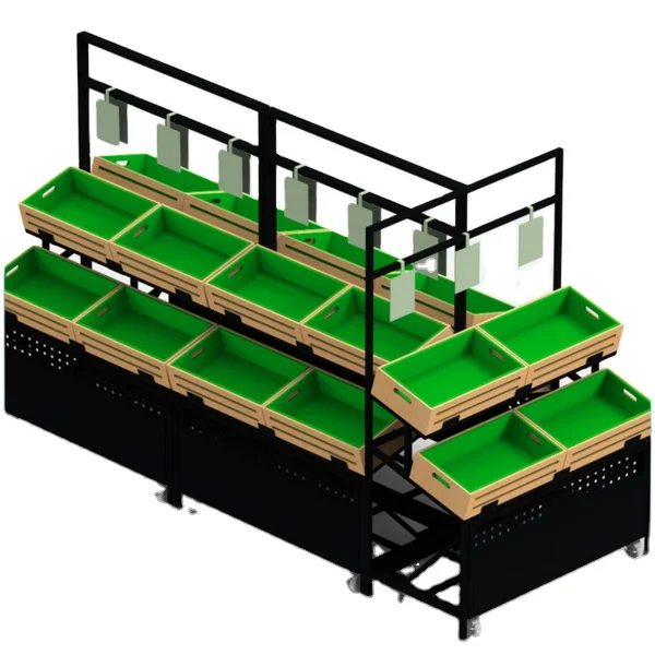 Best Price Counter Single-sided Metal Steel Supermarket Equipment Shelves Racks for Fruit Vegetable Promotion Display
