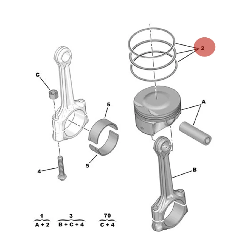 0640.S7 040 06 N0 Auto engine parts piston ring For Peugeot