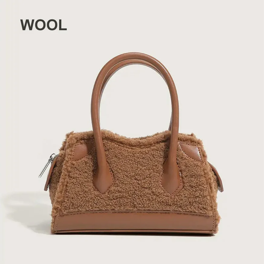 Женская шерстяная сумка с ручкой