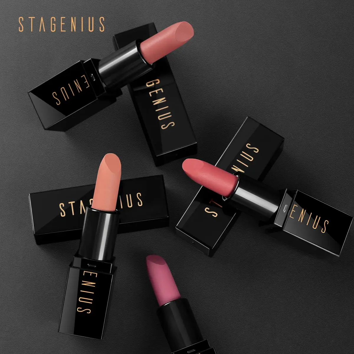 Private label black tube matte lipstick HD color long-lasting moisturizing lipstick mousse texture lipstick
