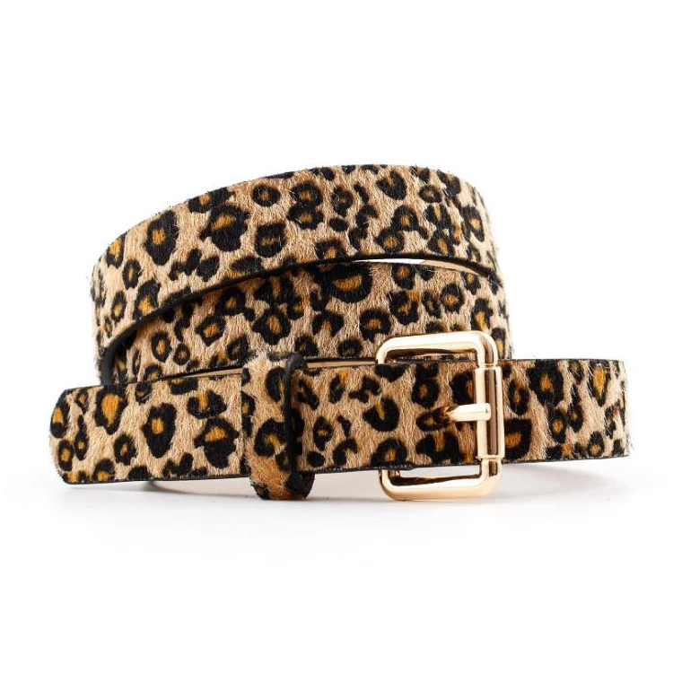 Hot Sale New Fashion Customized PU  Leather Leopard Snake Print Slim Belt For Women