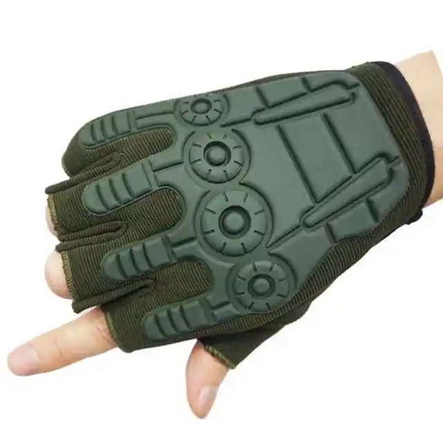 Motorcycle snowboard Tactical Gauntlet Non-slip Wear-resistant Protective Half-finger Gym Bicycle Snow Mitten