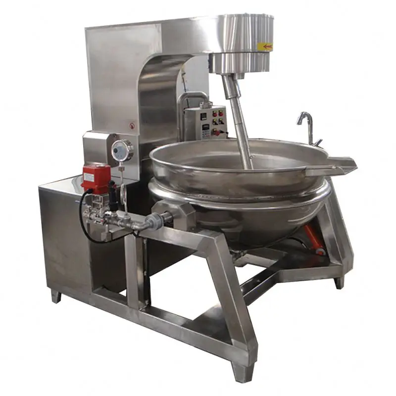 Automatic Gas Electrical Heating Sauce Halva Jam Jacketed Kettle Cooker Mixer Food Processing Equipment