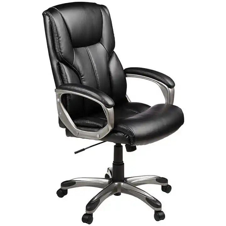 Free Sample Factory Price High Back Ergonomic Swivel Desk Chairs PU Leather Adjustable Office Chair with Metal Base