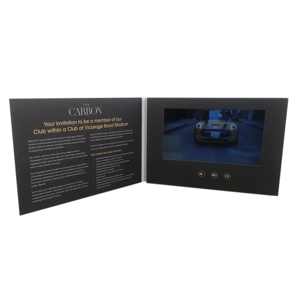 High Quality Lcd Greeting Card Invitation Screen Video Brochure Hd Lcd Video Gift Box