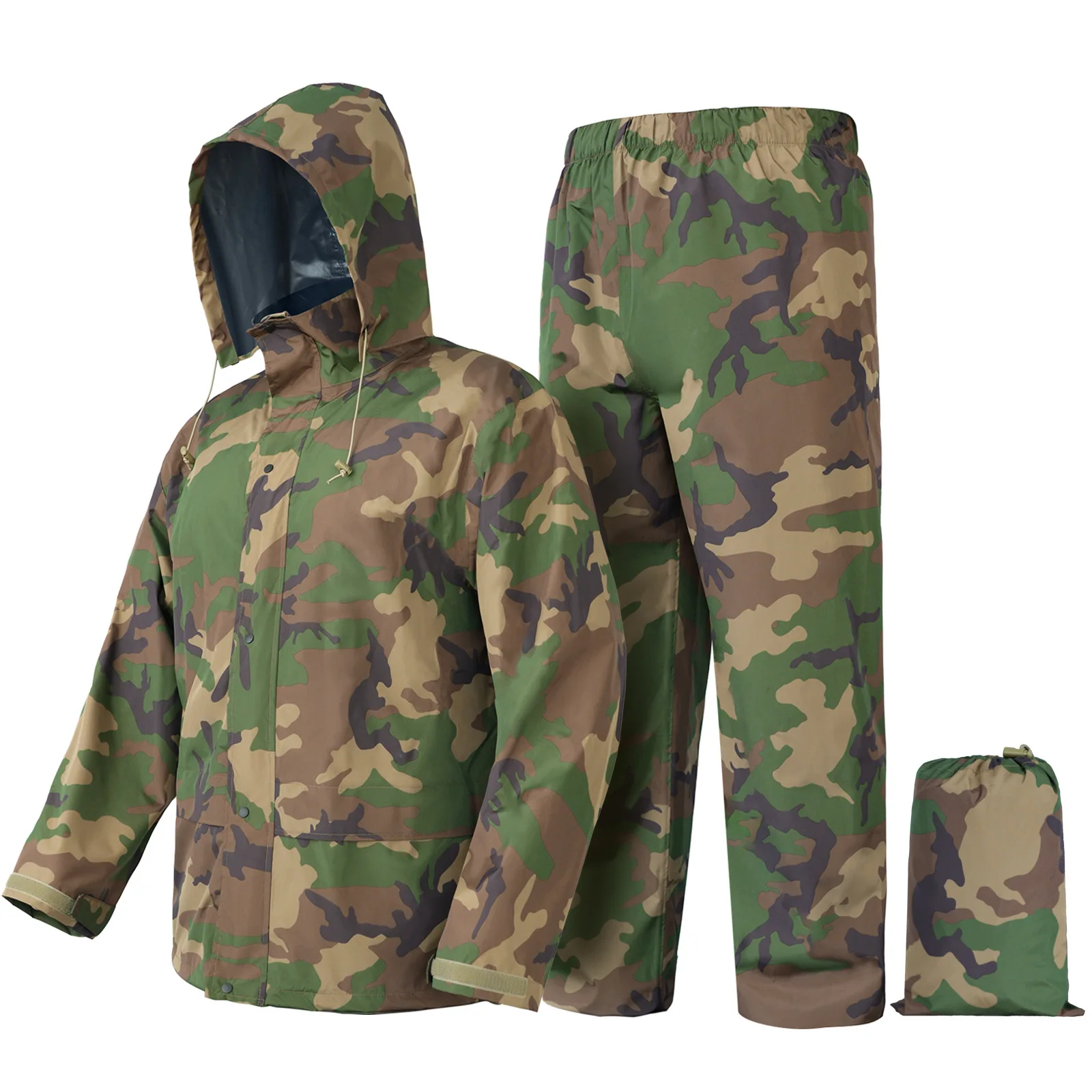 Hunting Tree Camo Clothing Jackets Summer Quick Drying Fishing Multi Pocket Waterproof Outdoor Camouflage Cape Poncho Raincoat