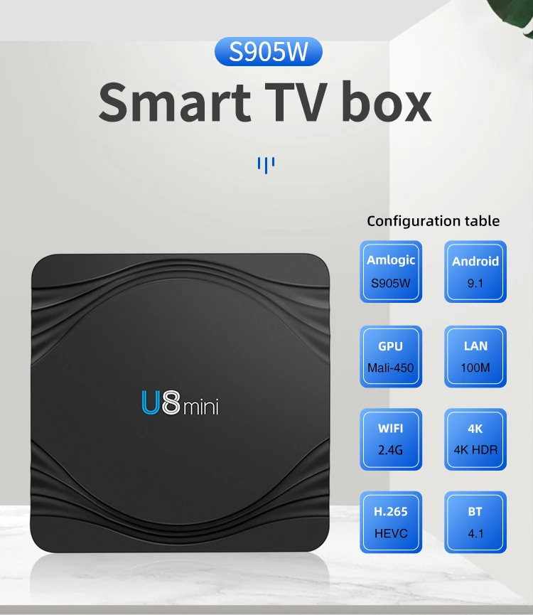Xangshi поддержка подписки на IPTV 2 4g wifi S905W + 8 android 9 1 Четырехъядерный 4k hdr smart tv