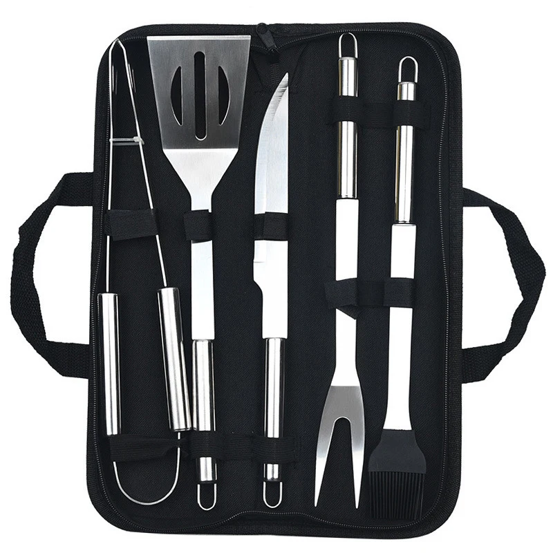 BBQ Tools Set Outdoor Barbecue Utensils Garden Grill Multi function Accessories Stainless Steel In Portable Case Bag