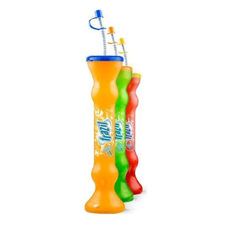 500ml Pet Material Slush Bottle Disposable Plastic Tall Slush Ice Cup With Custom Logo
