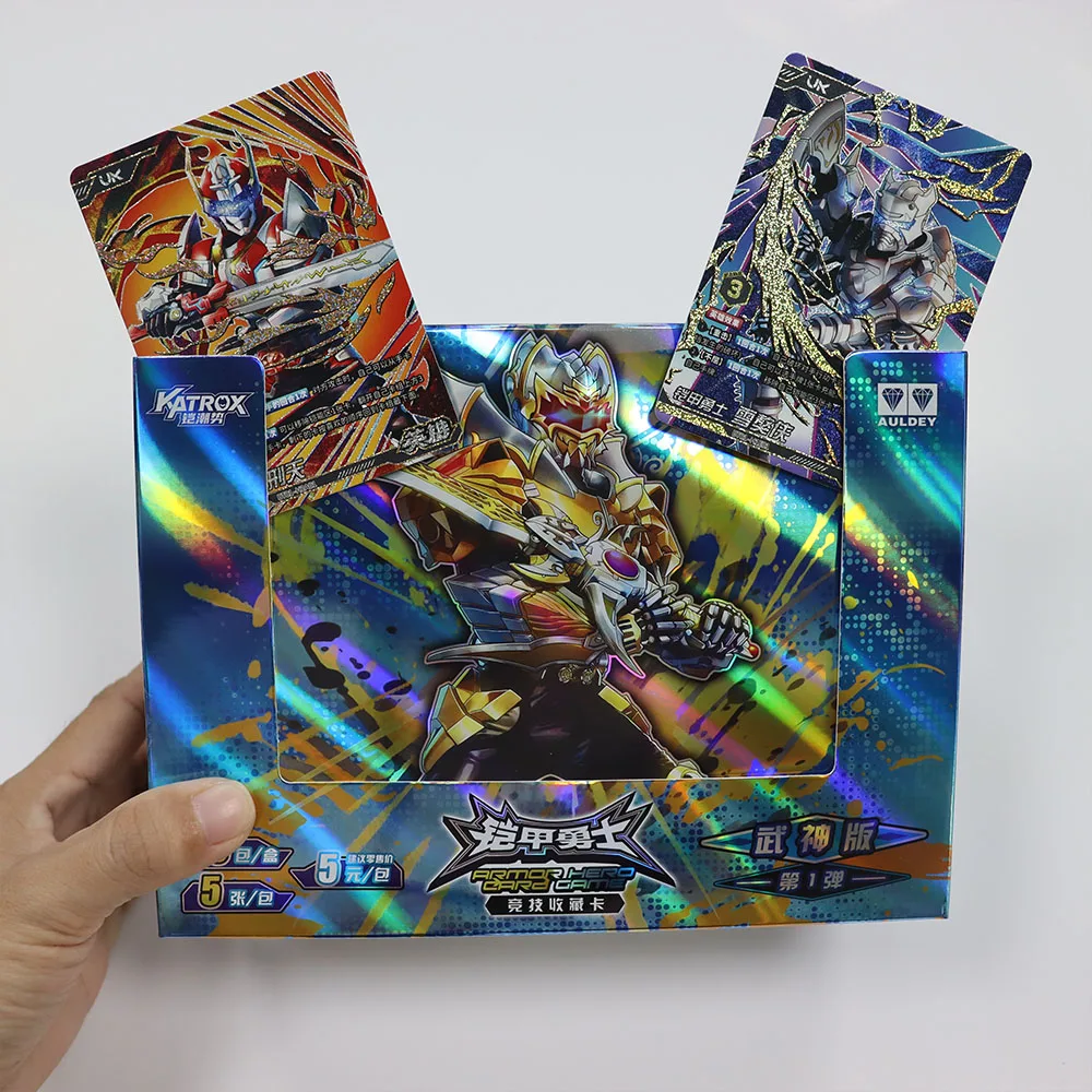 Factory Custom Armor Heroes Gold Laser Game Cards French Spanish Anime Character Print Paper Poker with Logo Customization Pack