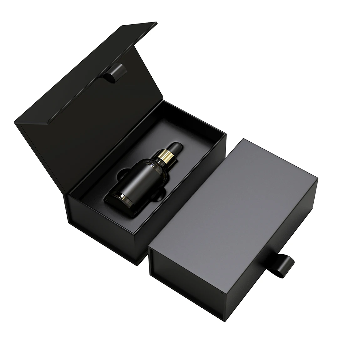Custom logo paper black perfume box packaging empty perfume boxes