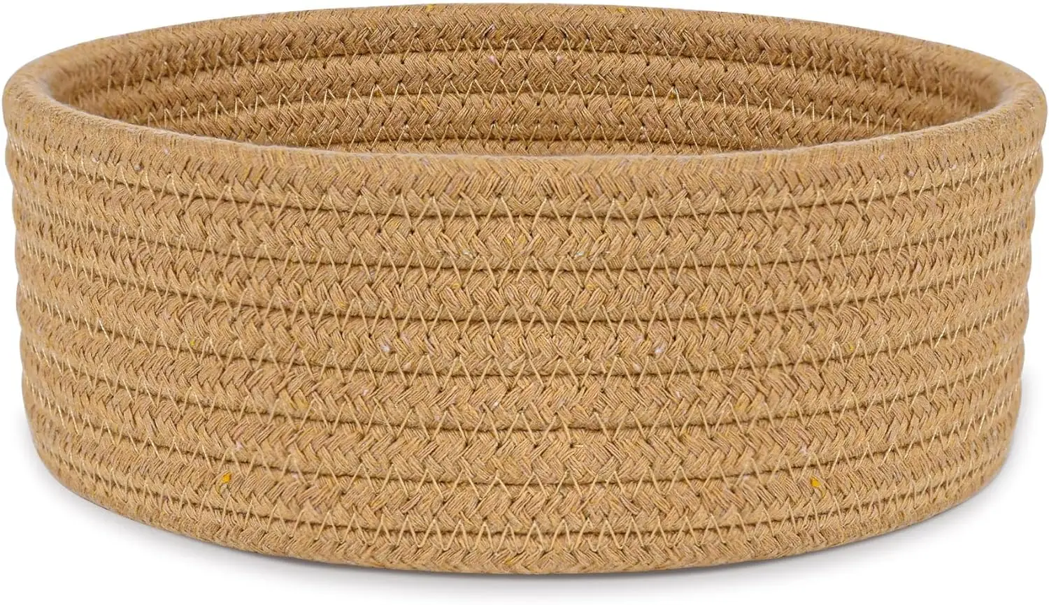 KUYUE Small Woven Basket, Empty Tiny Shallow Storage Basket, Mini Cotton Rope Baskets, Round Decorative Hamper