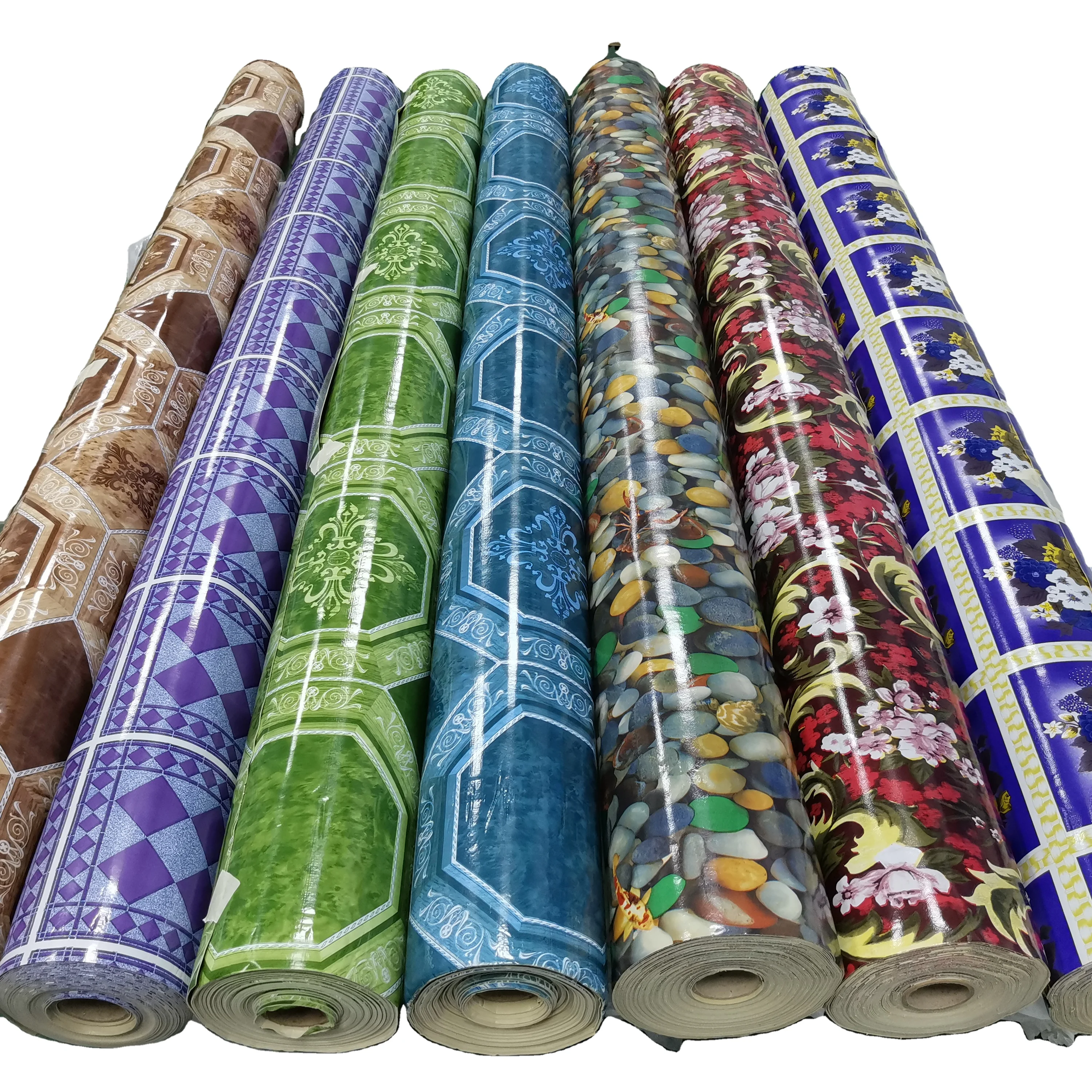 plastic flooring PVC sheeting look like Wood plastic carpet by roll