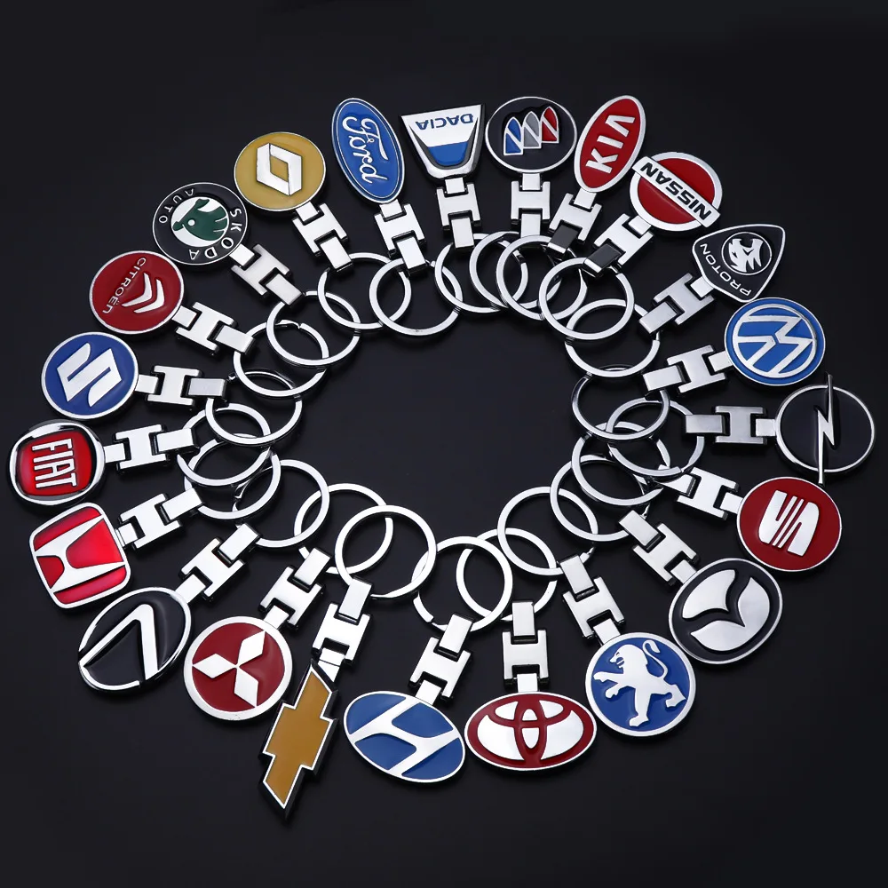 Wholesale Fast Delivery Zinc Alloy Auto Brands Pendant Keyring High Quality Enamel Car Brand Logo Metal Keychain for Souvenir