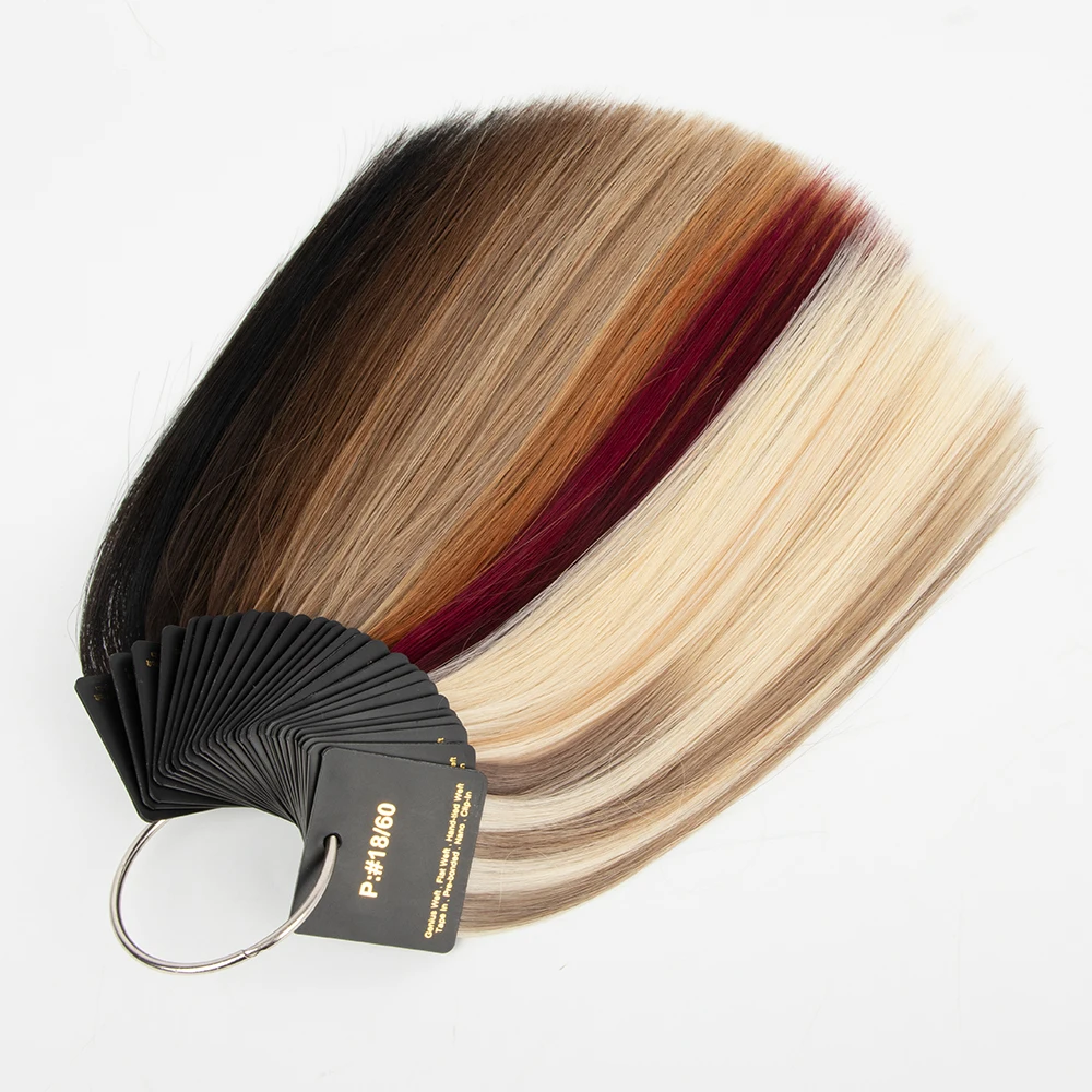 Starting Business Hair Extension Color Ring Human Hair Swatch Cards Sample Hair Color Ring