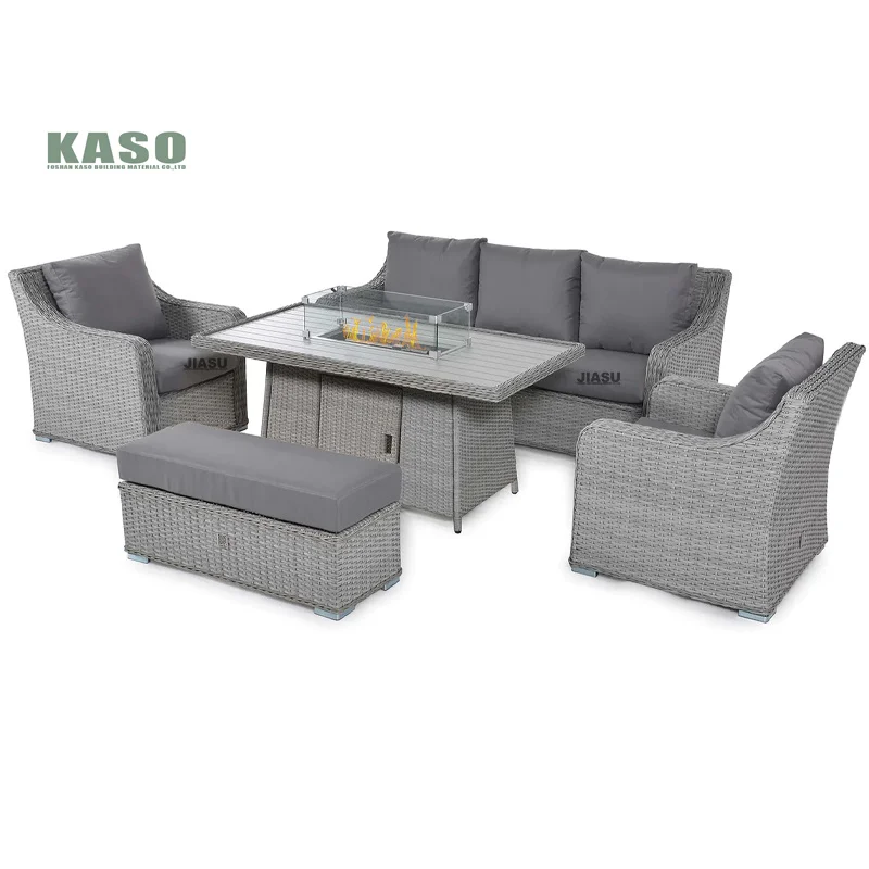 Garden Sets Patio Dining Table And Chairs Aluminium Sectional Sofa Aluminum Modern Round Funiture Rattan Outdoor Furniture Set