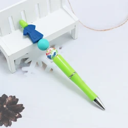 2022 New Style DIY Silicone Beaded Pens Office School Writing Supplies Plastic Ballpoint Pen