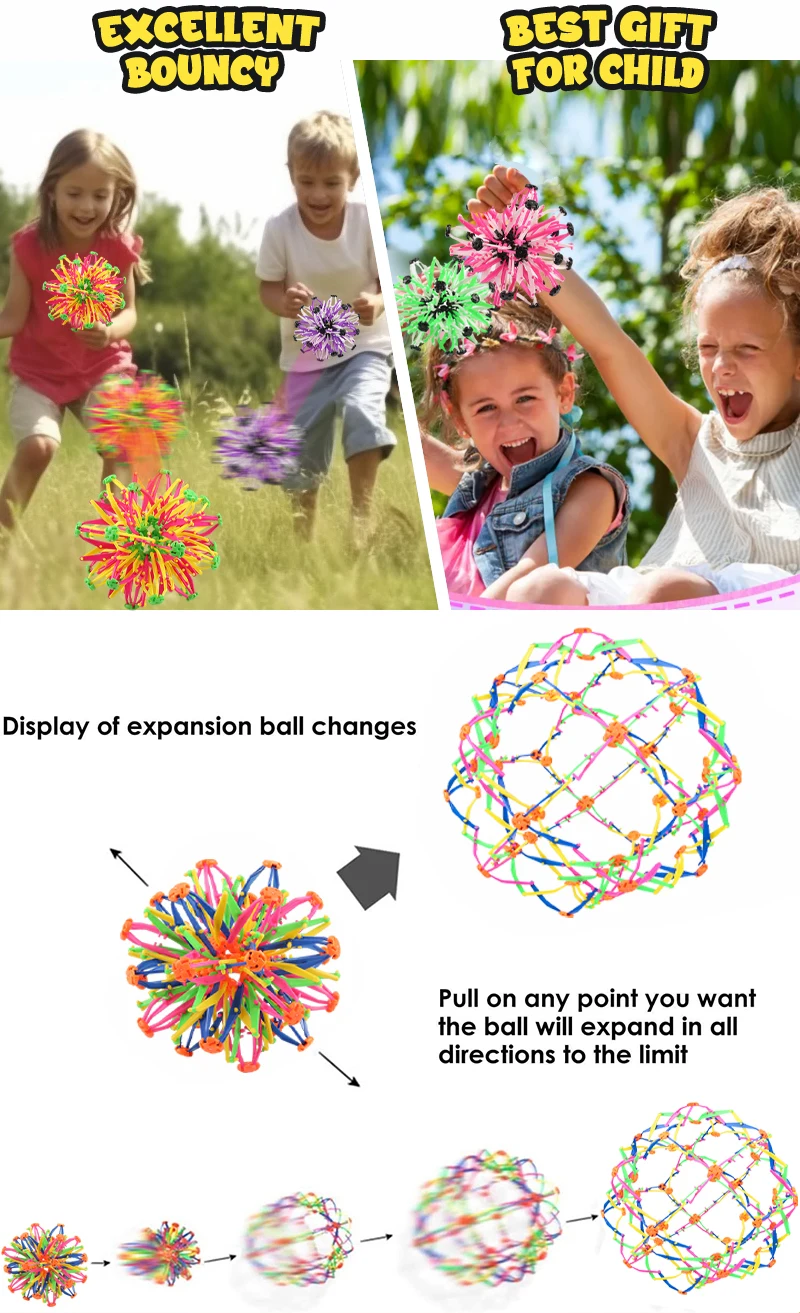 Popular DIY Kids plastic Throwing Magic Sensory Novelty Breathing flower Calming Fidgets Toys Stress Expandable Ball
