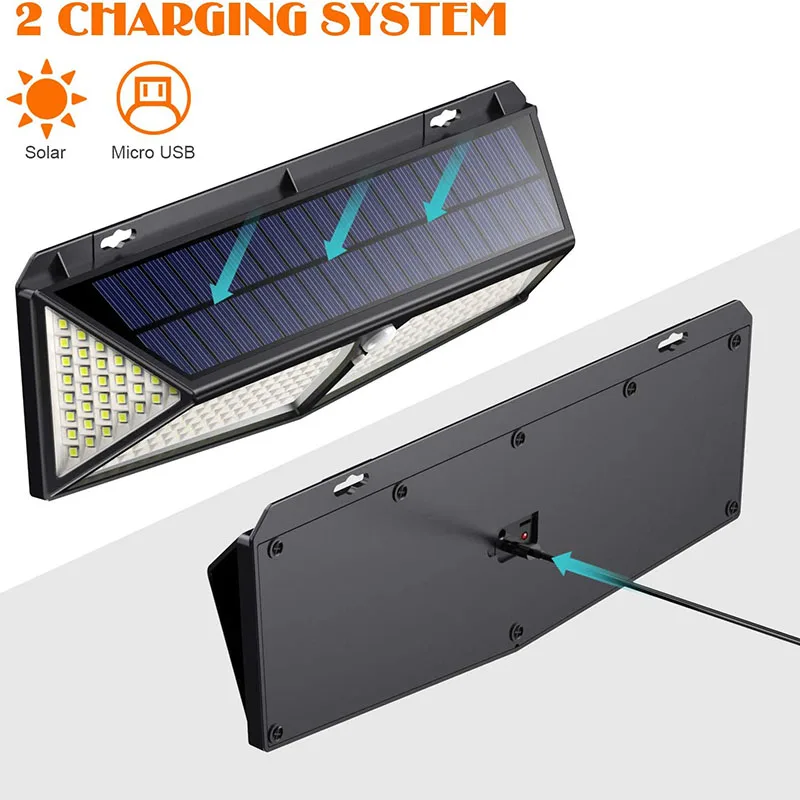 288 LED Motion Sensor Solar Security Lights Solar Wall Lights 2500 Lumen Wireless Solar Powered Lamp Solar Lights Outdoor