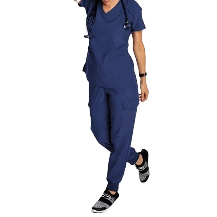 Factory custom top product jogger plus size anti wrinkle scrub suit for women nursing scrubs