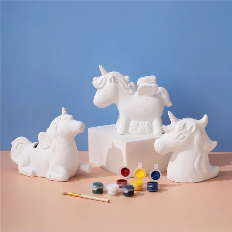 Factory direct 3D creative design kids educational diy ceramic painting coloring toys