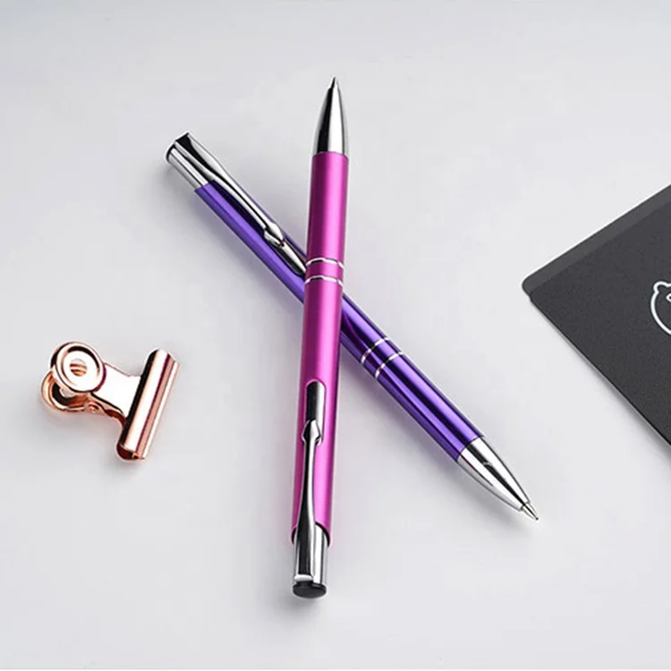 Custom Logo Printed Advertising Ballpoint Pen Metal Penholder Ball Point Gel Ink Promotional Pens