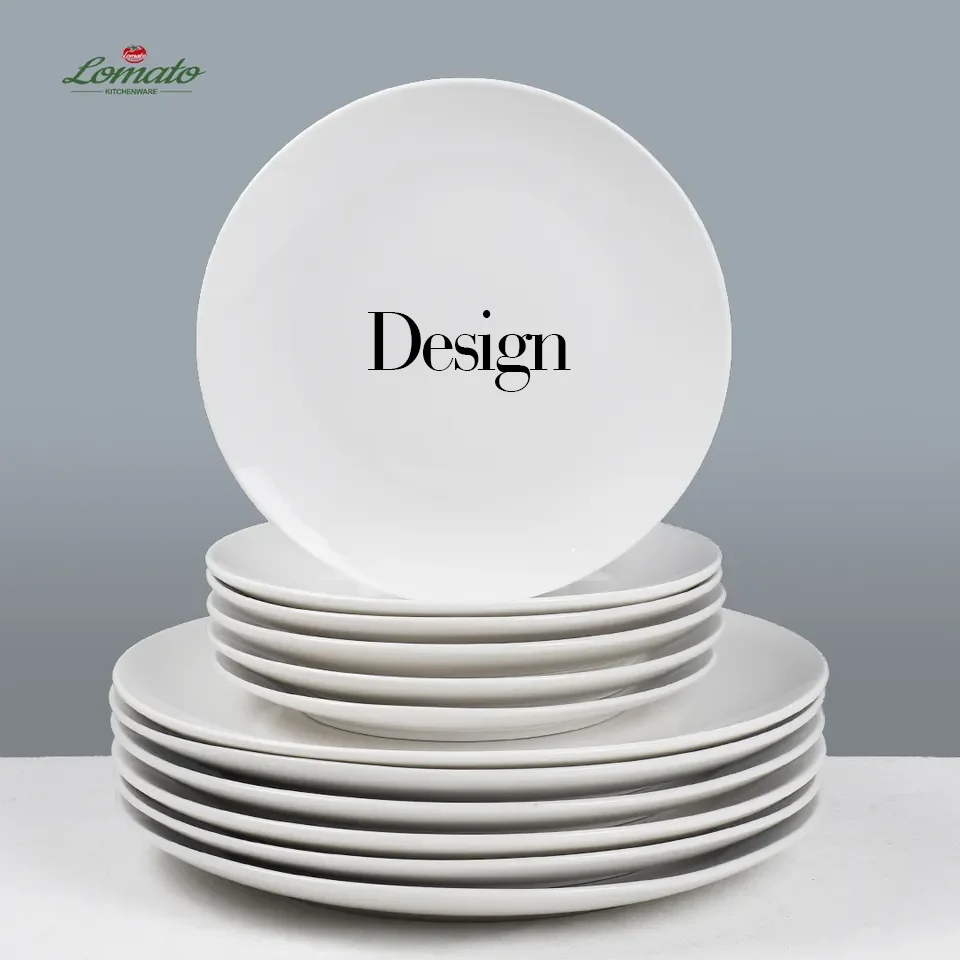 7inch Stock Grade Bulk Packing Small Vintage Restaurant Porcelain Dishes Plates New Design White Ceramic
