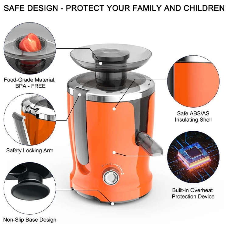 AMZCHEF blenders and juicers commercial power juicer 4 in 1 juicing machine vegetable juicer