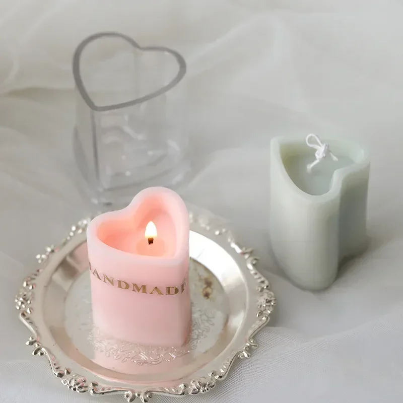 Molde De Vela Romantic Wedding Candle Mold Heart Column Candlestick Making Love Pole Plastic Candle Molds Acrylic Candle Moulds