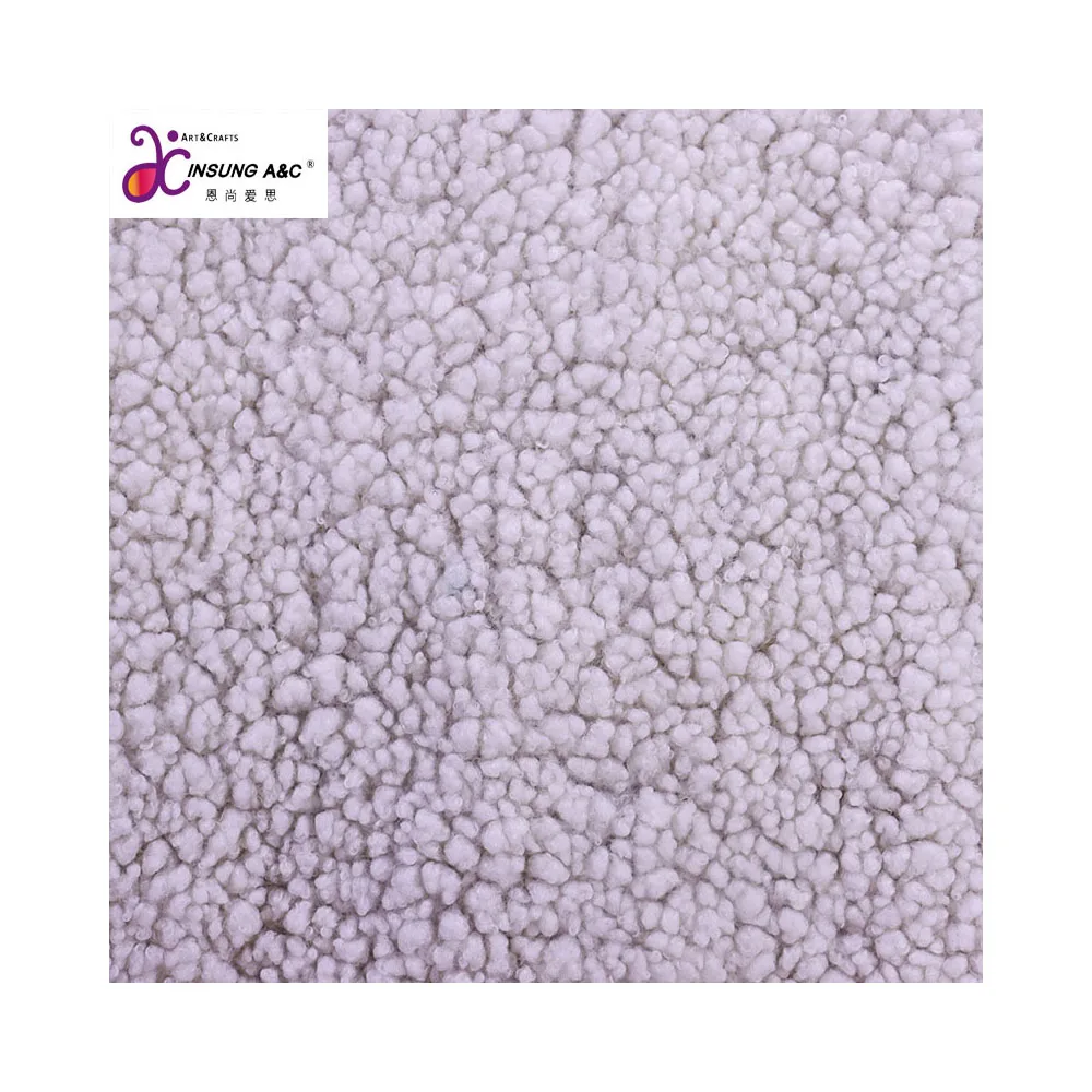 Microfiber Polyester Lamb Wool Fur Heavyweight Teddy Fleece Faux Sherpa Brown Fabric