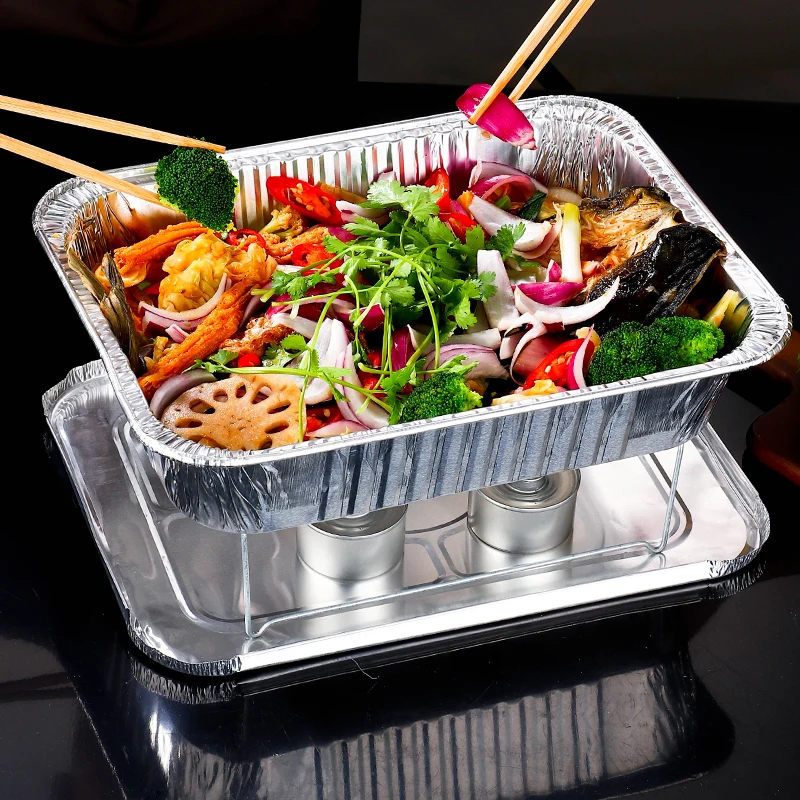
Disposable takeaway deep turkey BBQ pan rectangle container aluminum foil tray 